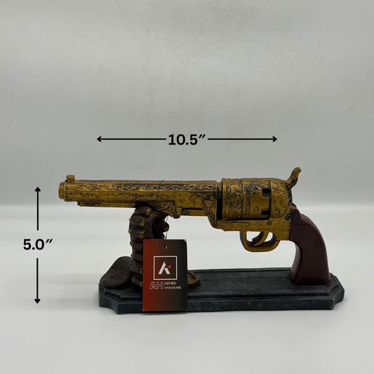 Antique-Style Revolver Decorative Figurine on Stand