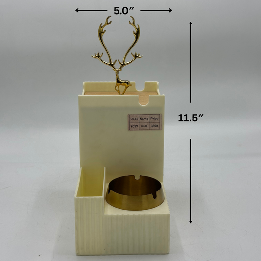 Elegant Deer Tissue Box Cover with Ashtray & Organizer