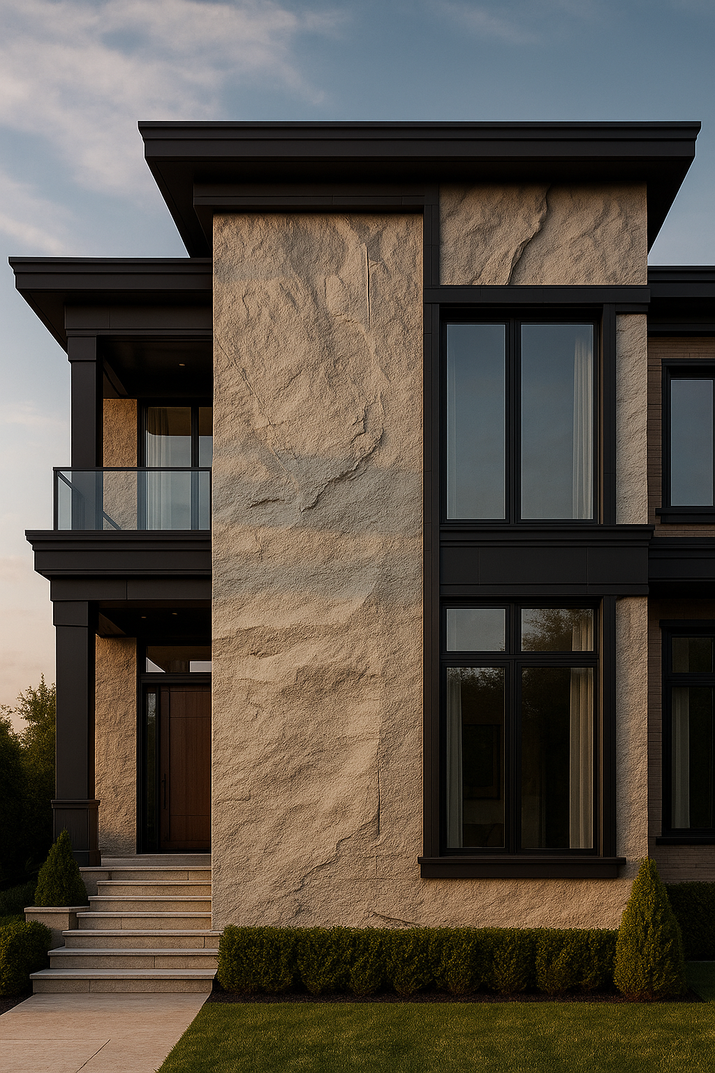 Dark Grey Natural Stone Textured Wall Panel