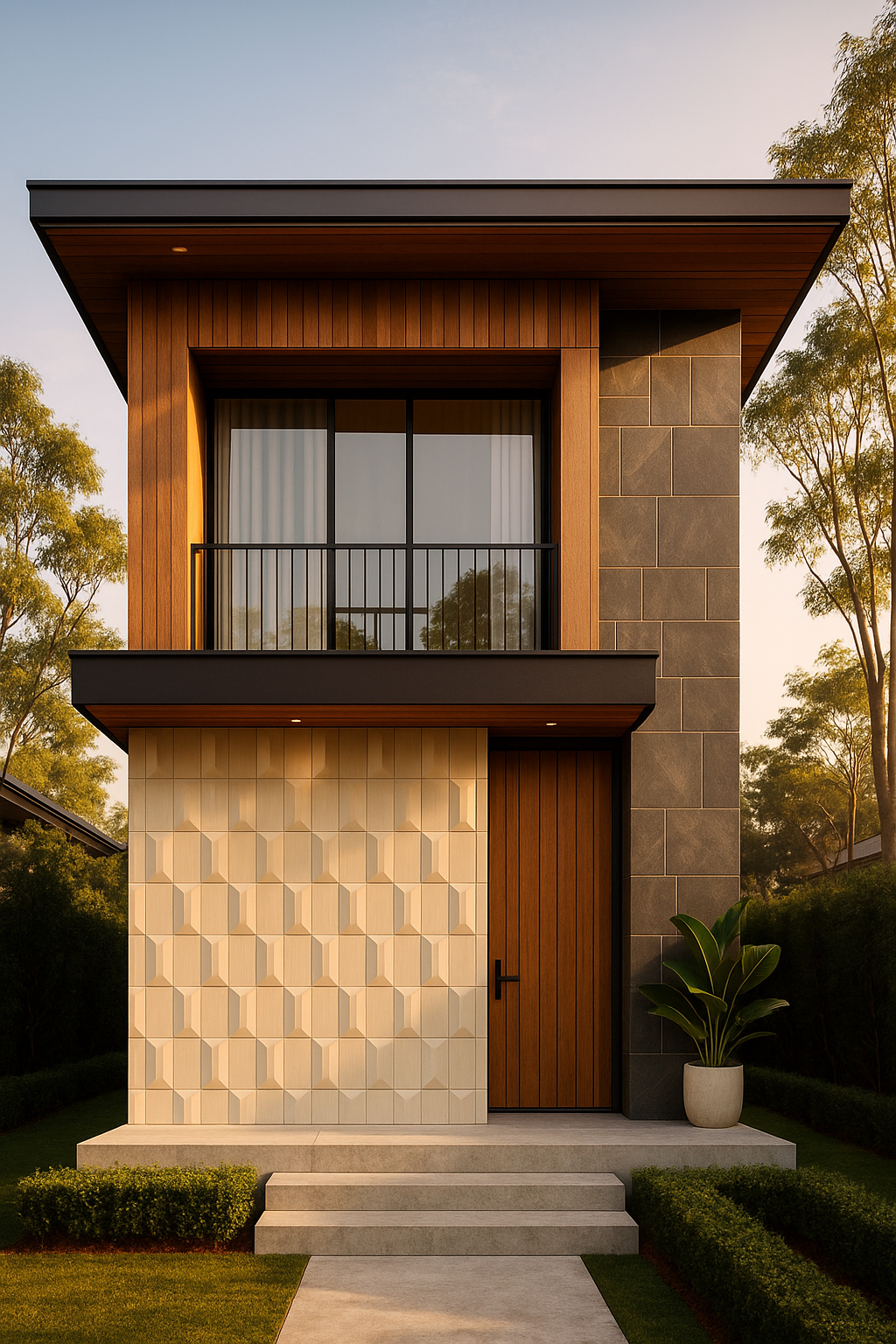 Modern Sculpted Ribbed & Concave Wall Panel