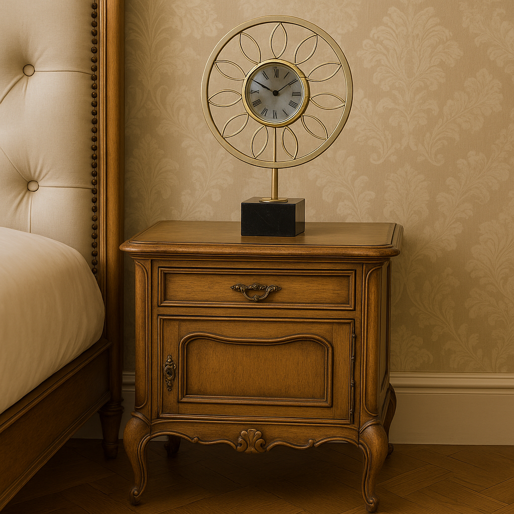 Exquisite Modern Golden Desk Clock with Intricate Tree of Life Design - Artistic Tabletop Timepiece