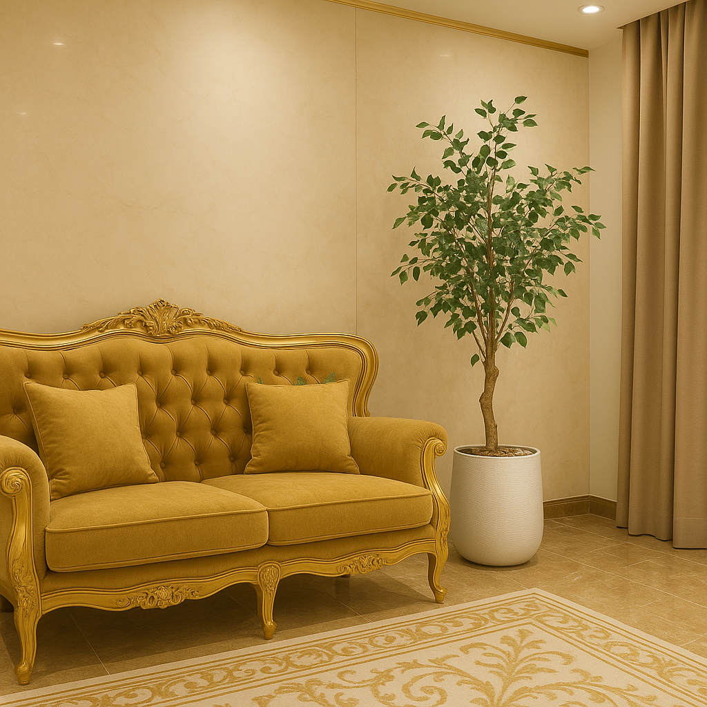 Lifelike Artificial Ficus Benjamina Tree in Modern Pot