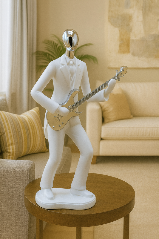 Guitar Player Figurine β Modern Musician Sculpture for Home & Office Decor