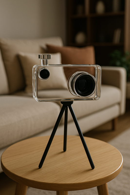 Modern Camera-Shaped Decorative Showpiece on Tripod β Resin Home Decor
