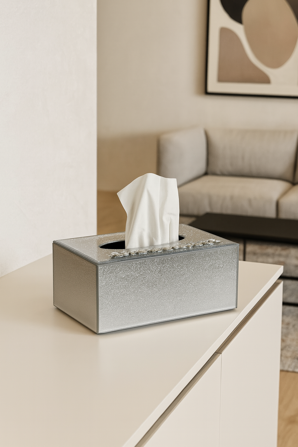 Floral Luxury Tissue Box Holder – Gold & Silver Variants
