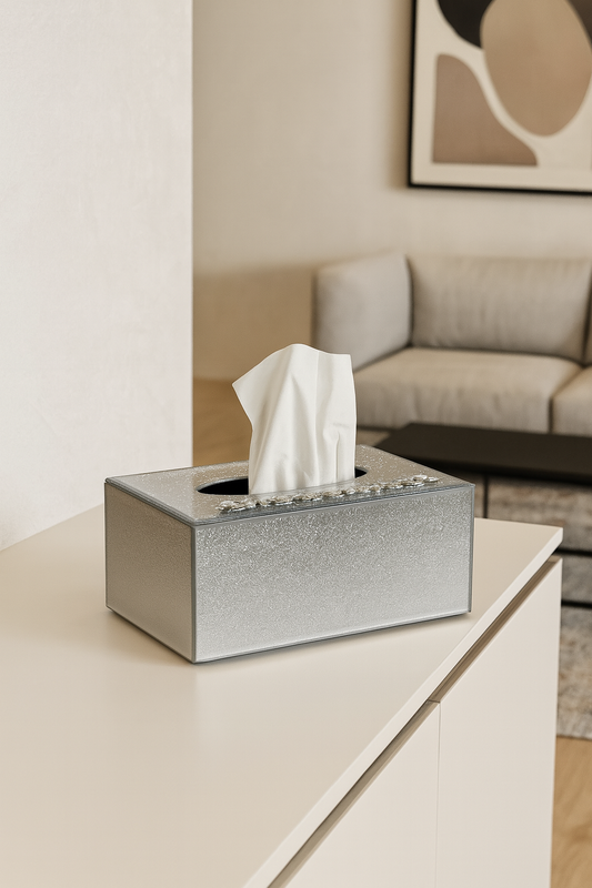 Floral Luxury Tissue Box Holder – Gold & Silver Variants
