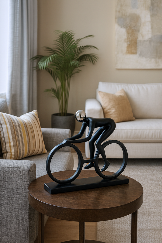 Cyclist Sculpture â Modern Abstract Sports Decor