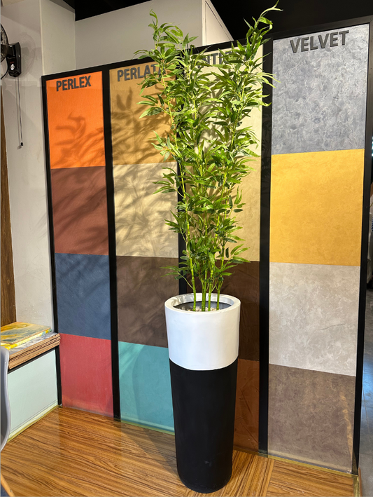 Tall Artificial Bamboo Tree in Two-Tone Planter