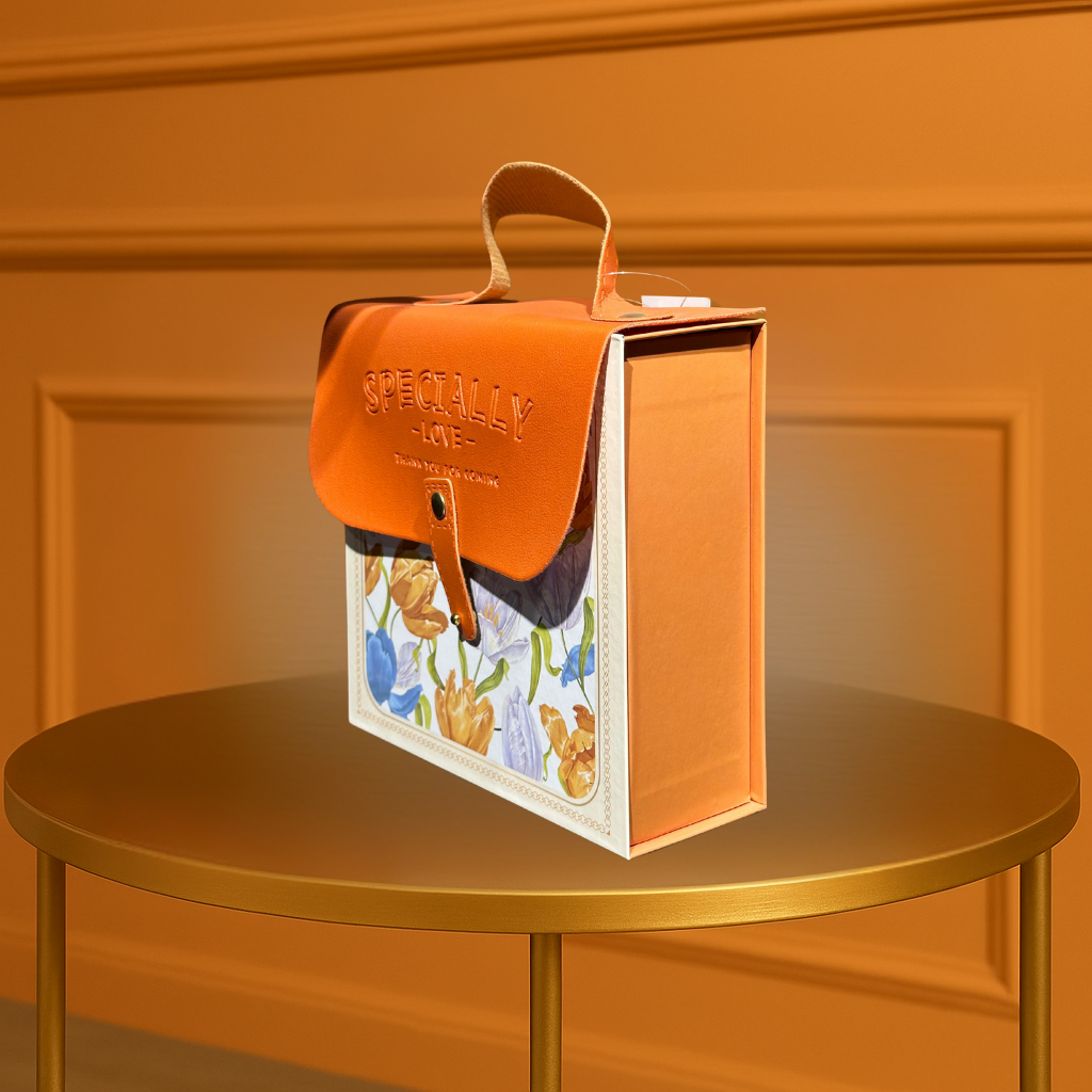 Specially - Love" Floral Flap Gift Box with Green Handle - Unique Gifting Experience