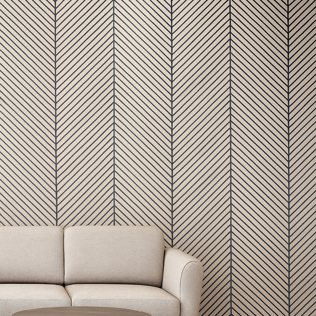 Contemporary Herringbone Pattern Wall Panel | Grey Geometric Accent