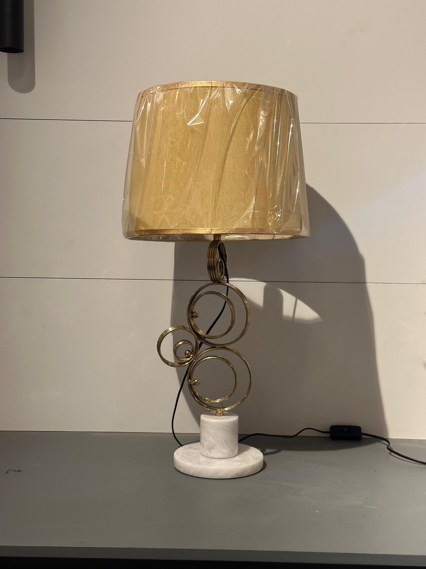 Elegant Crystal Bedside Table Lamp - Classic White Shade & Polished Base