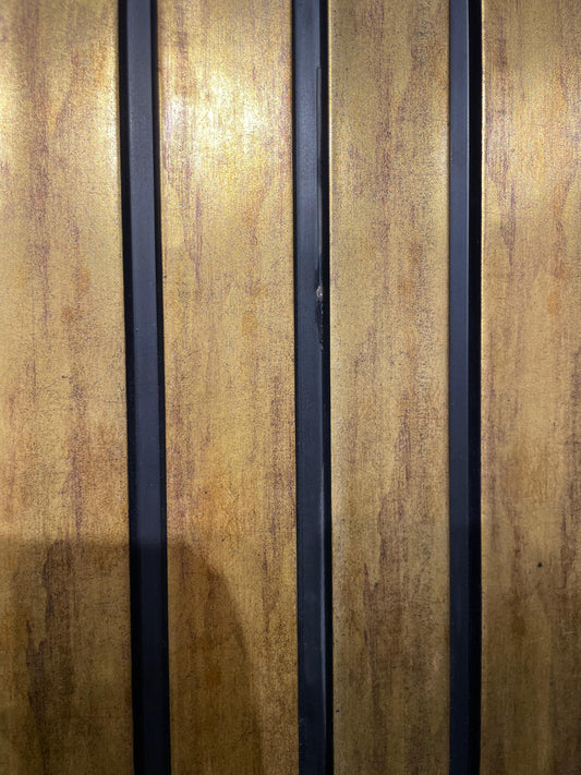 Opulent Gold/Bronze Vertical Wall Panel | Modern Metallic Accent Cladding