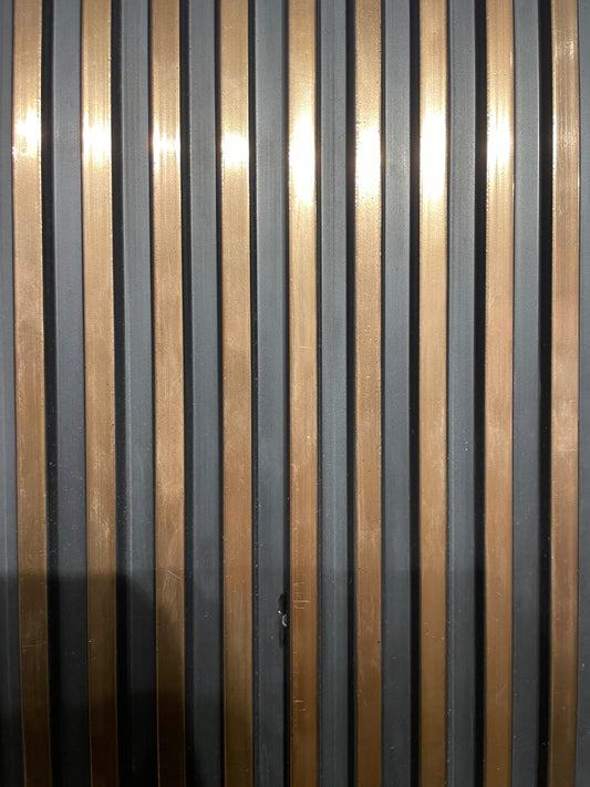 Contemporary Black & Bronze/Gold Ribbed Wall Panel | Dual Tone Accent Cladding