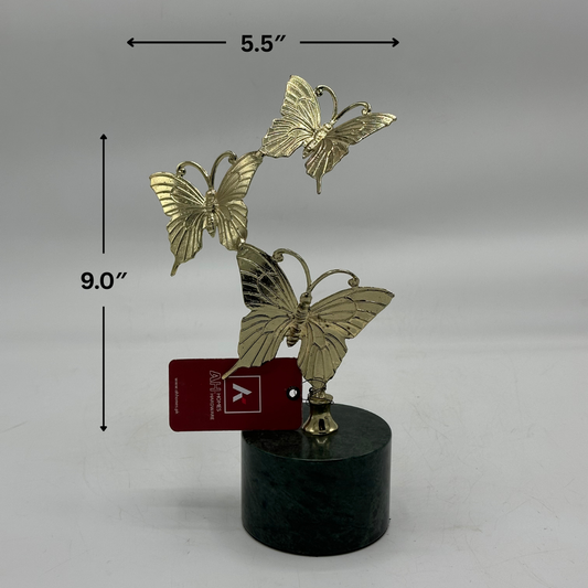 Elegant Golden Butterfly Decorative Figurine on Marble Base