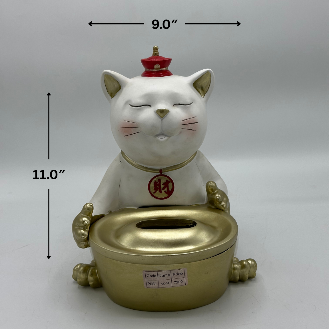 Auspicious Lucky Cat Maneki-neko Tissue Box Cover