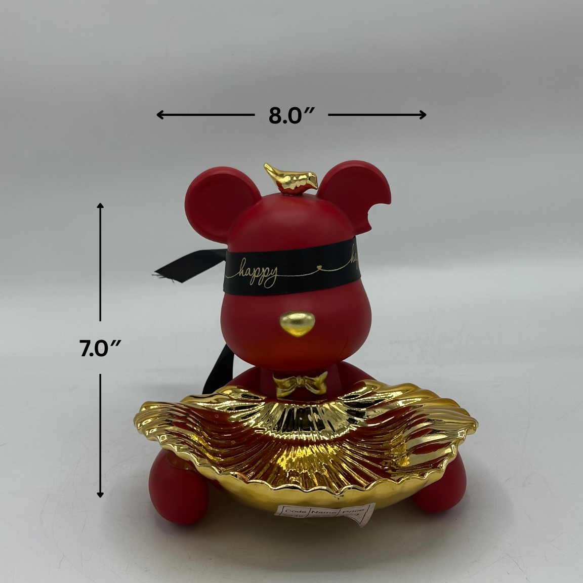 Adorable Bunny Butler Sculpture with Gold Leaf Tray - Fun Decorative Organizer