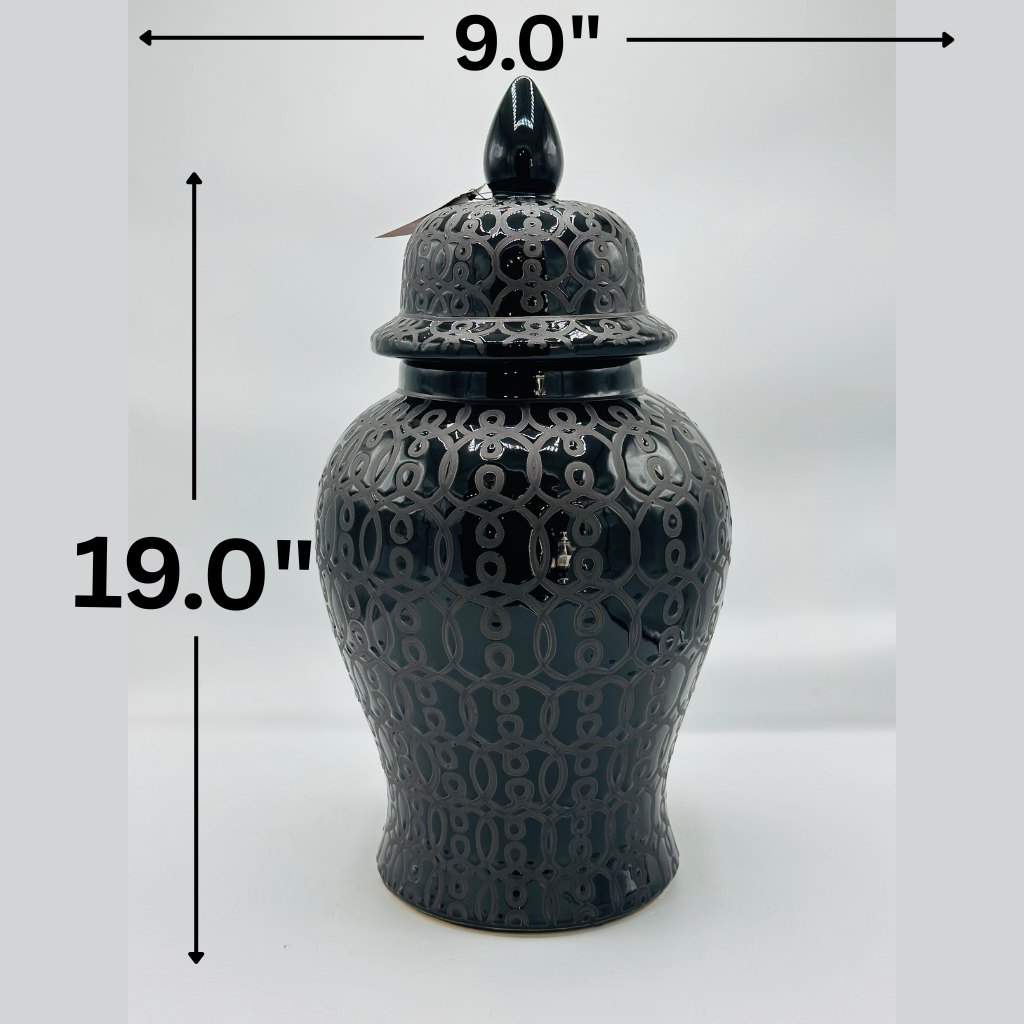 Elegant Decorative Ceramic Ginger Jar with Lid - Classic Home Accent