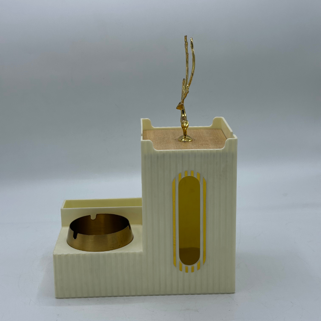 Elegant Deer Tissue Box Cover with Ashtray & Organizer