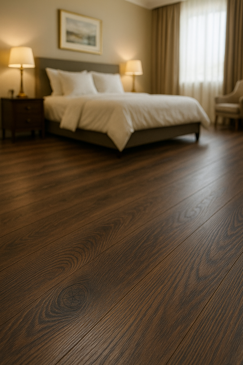 Rich Espresso Wood Tone Flooring - Luxurious & Durable