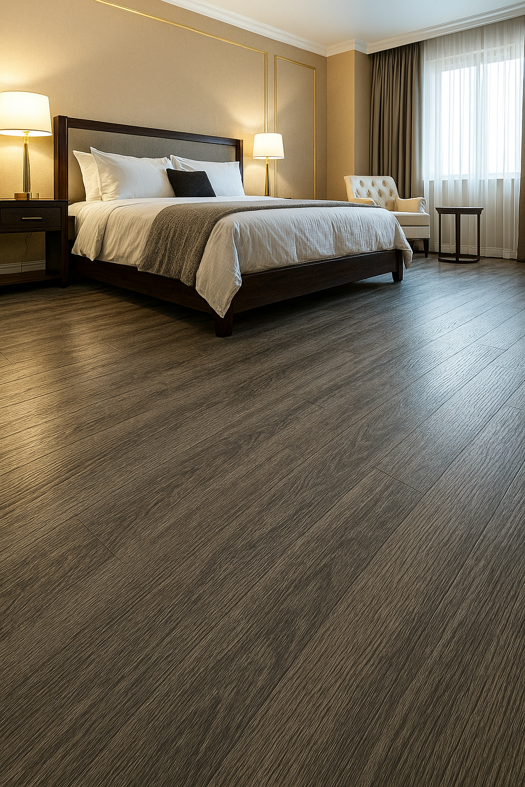 Modern Grey-Washed Wood Tone Flooring - Contemporary Elegance