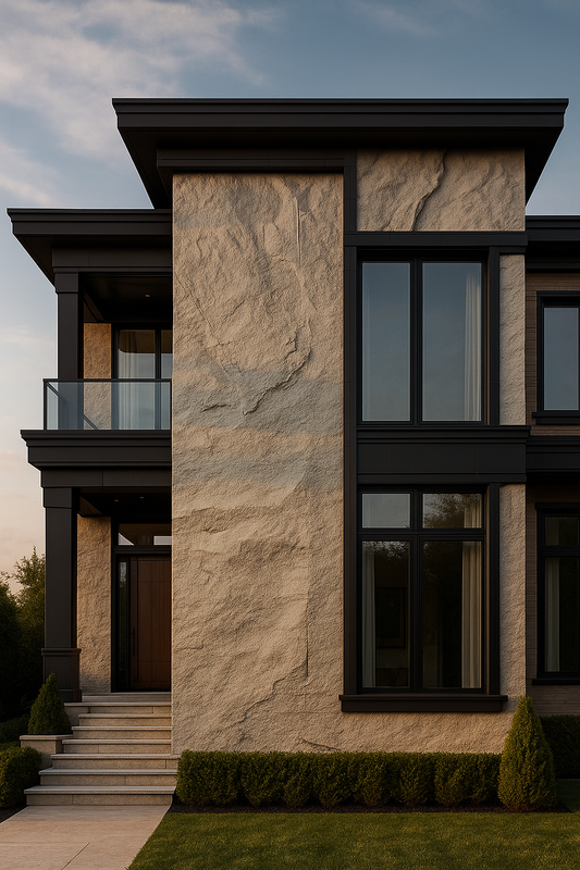 Dark Grey Natural Stone Textured Wall Panel