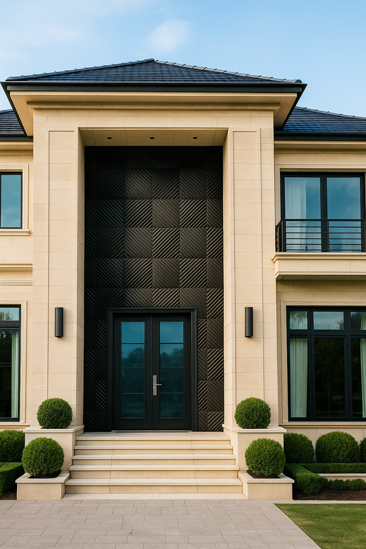 Charcoal Geometric Diagonal Ribbed Wall Panel