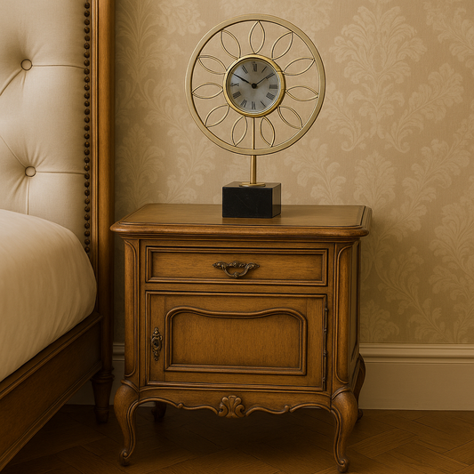 Exquisite Modern Golden Desk Clock with Intricate Tree of Life Design - Artistic Tabletop Timepiece