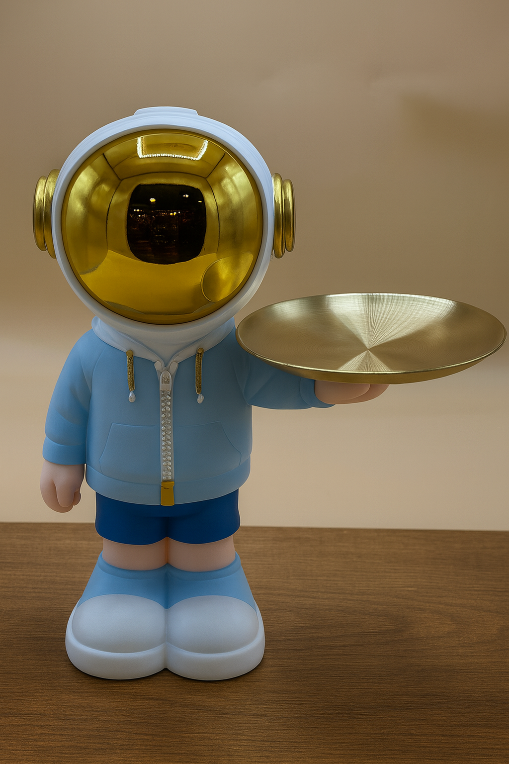 Luxury Astronaut Figurine with Tray – Modern Home & Office Decor