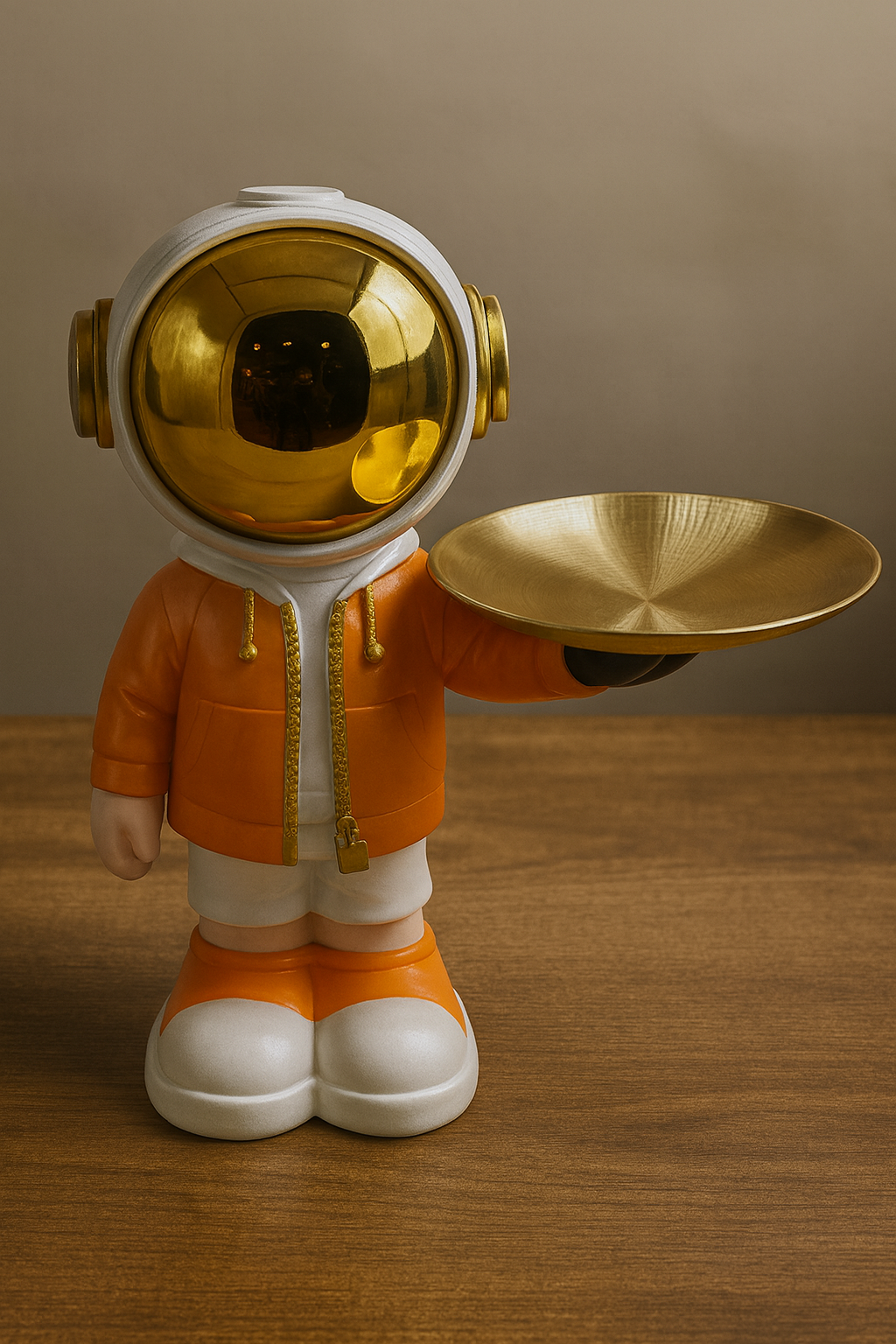 Luxury Astronaut Figurine with Tray – Modern Home & Office Decor