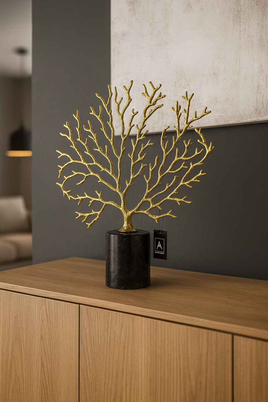 Golden Tree Sculpture – Elegant Decor Accent