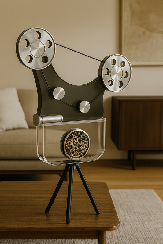 Vintage Film Projector Sculpture – Artistic Retro Cinema-Inspired Home Decor
