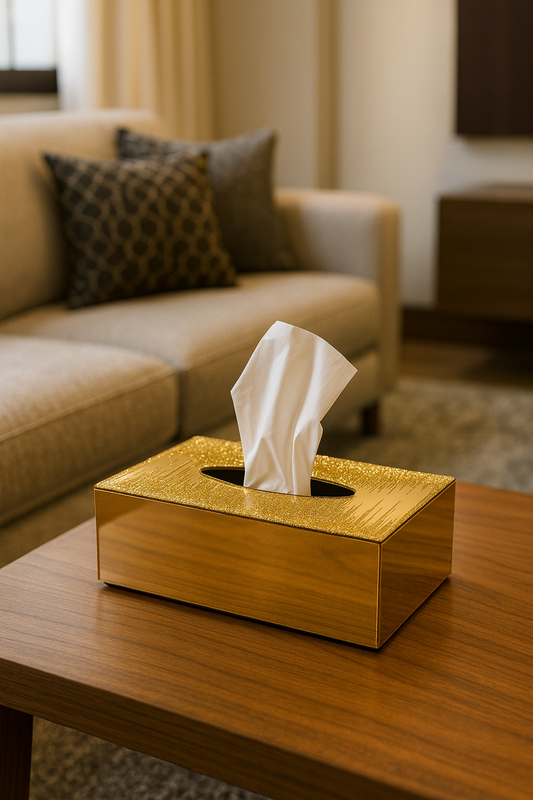 Luxury Tissue Box Holder – Gold & Silver Variants