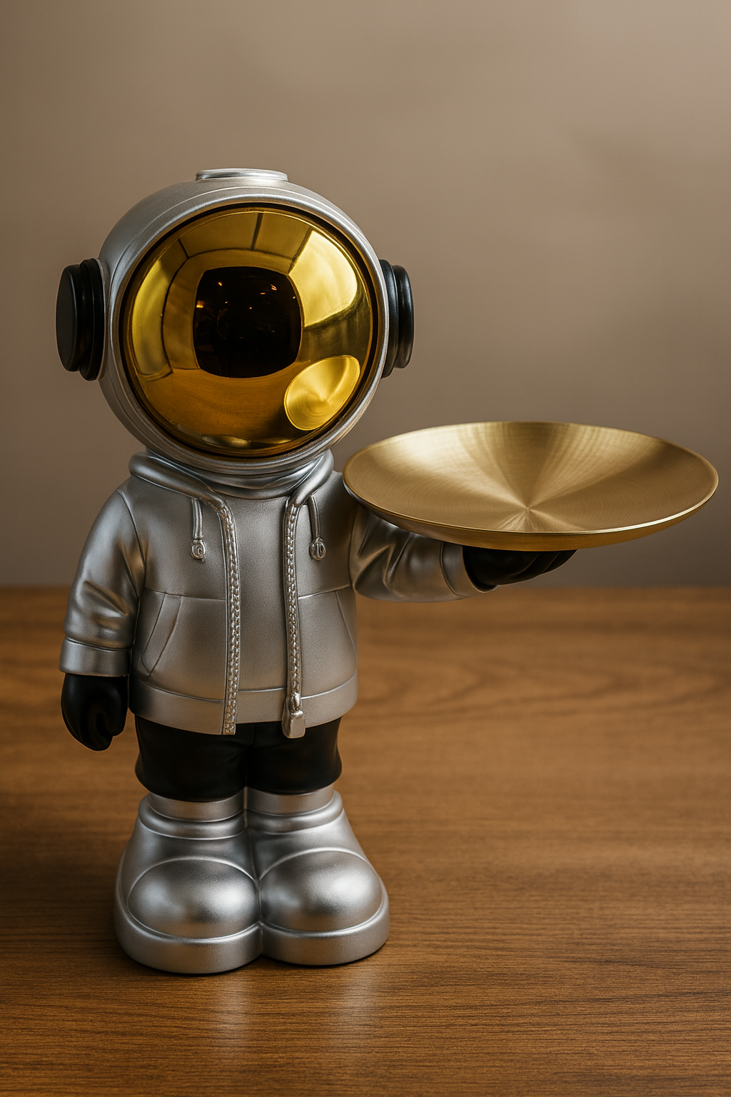 Luxury Astronaut Figurine with Tray – Modern Home & Office Decor