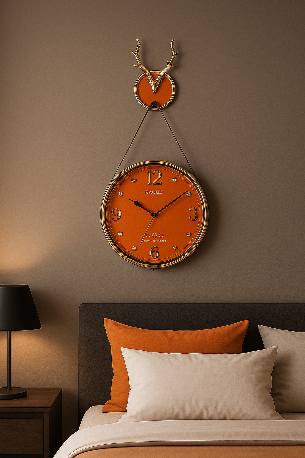 Luxury Wall Clock with Golden Deer Antlers – BAGHE Design