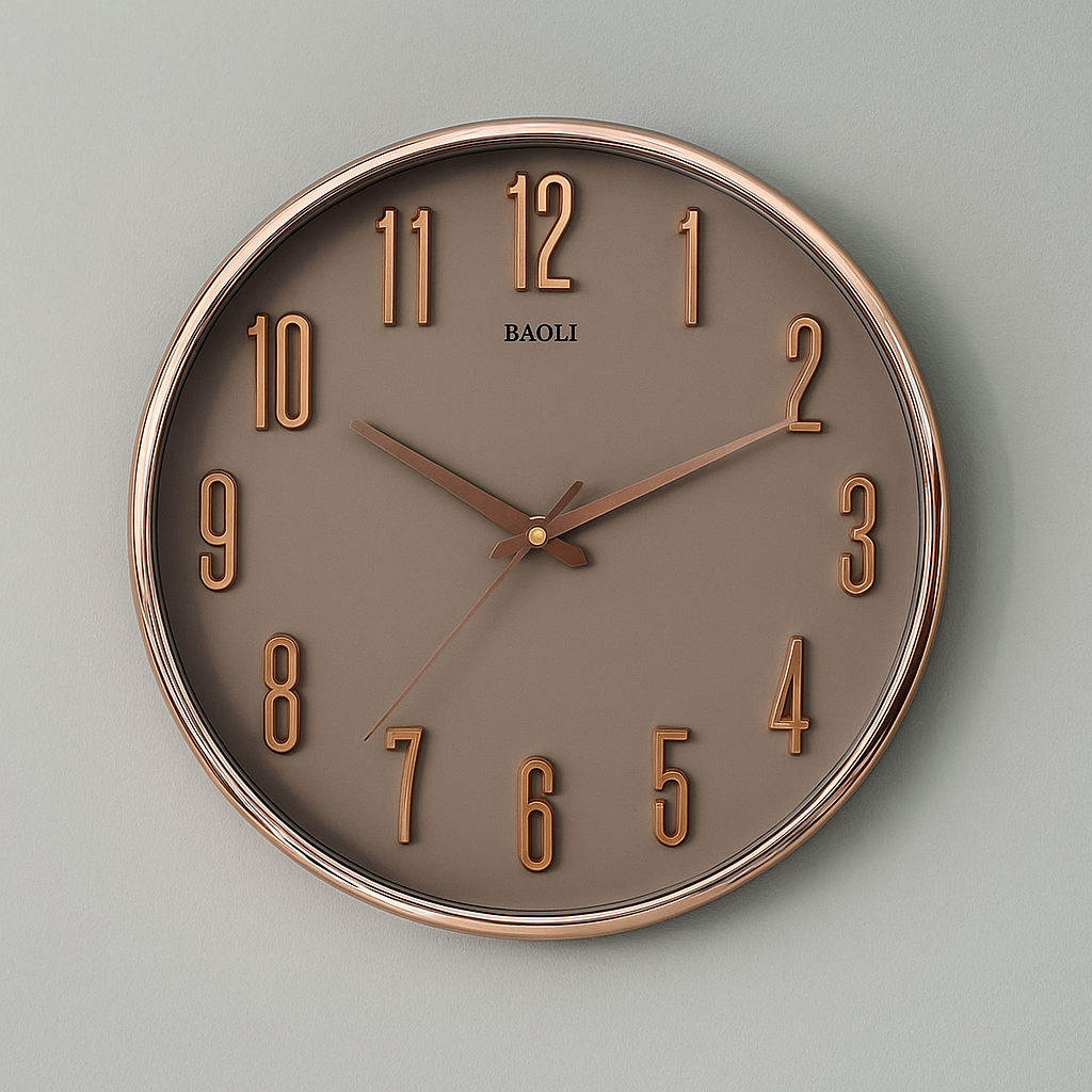 Modern Green Dial Wall Clock with Golden Frame – BAOLI Elegant Design