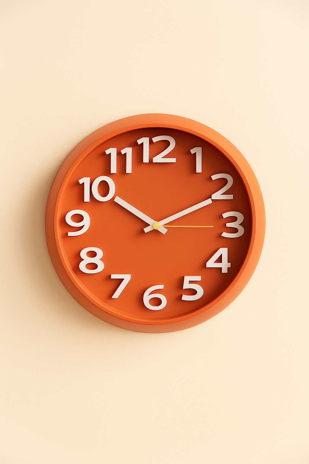 Bold 3D Number Wall Clock in Teal Finish – Modern Decorative Design