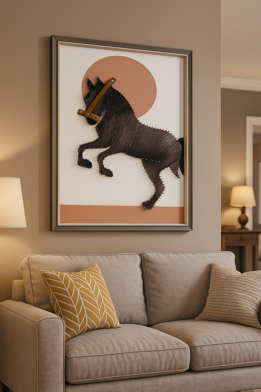 3D Horse Wall Frame – Modern Equestrian Art Décor