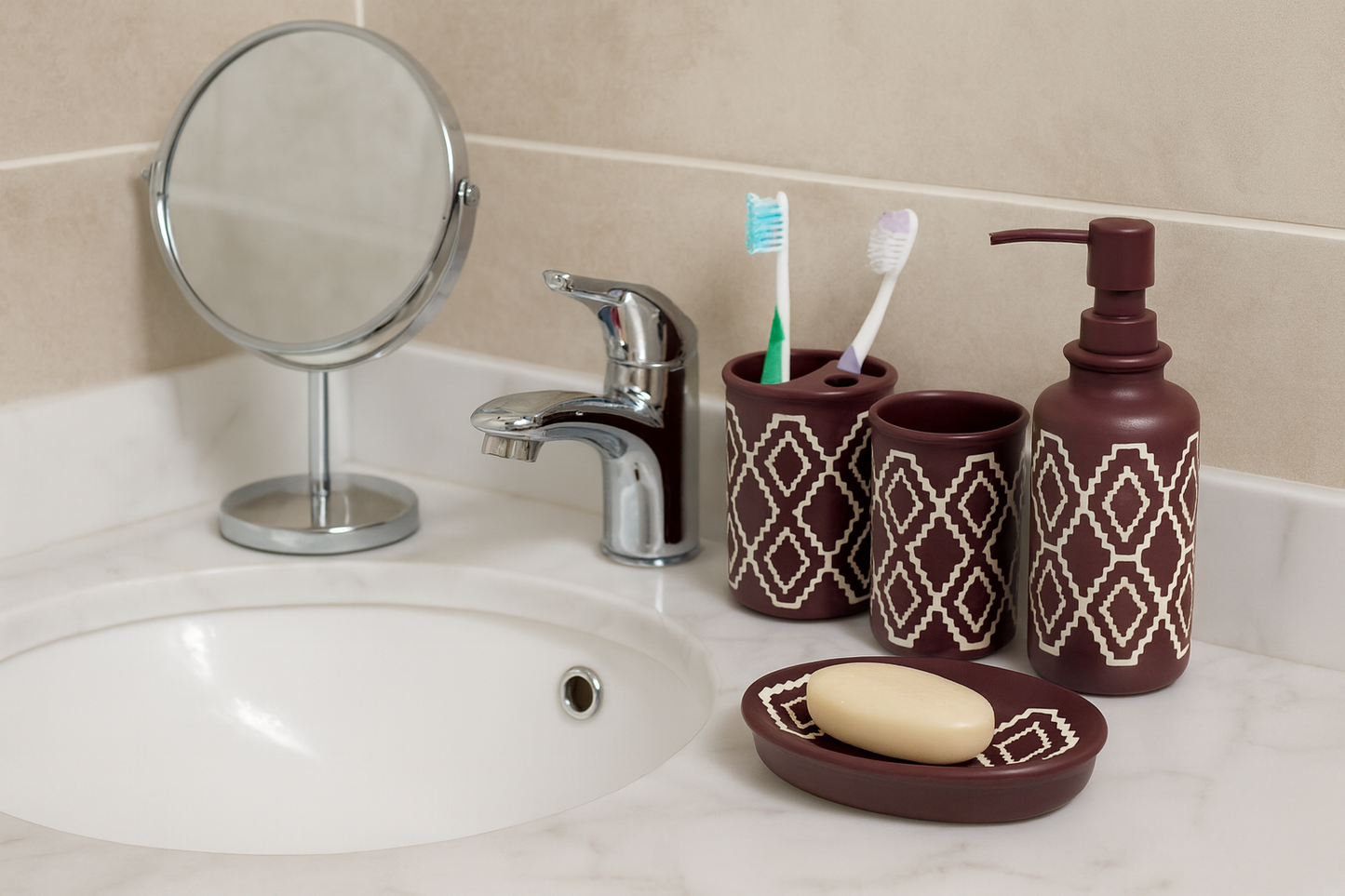 Elegant Washroom Accessories Set of 4