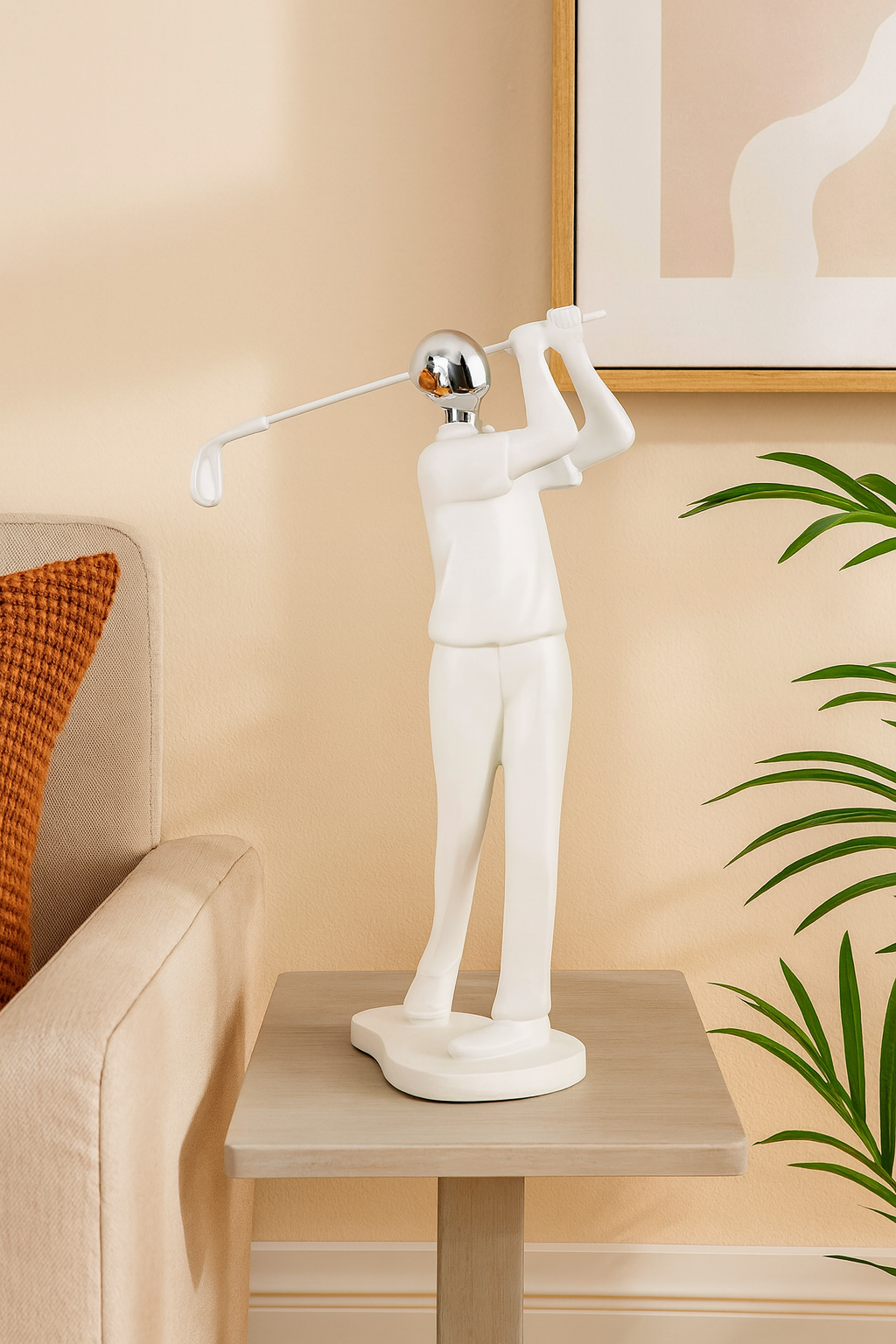 Elegant Golf Swing Sculpture – Modern Sports Figurine