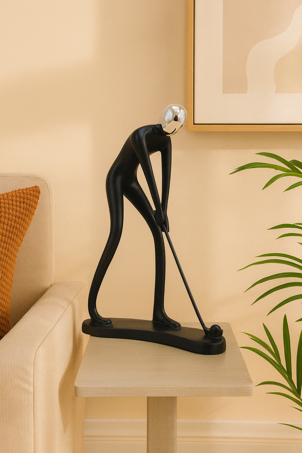 Modern Golf Player Sculpture – Decorative Statue