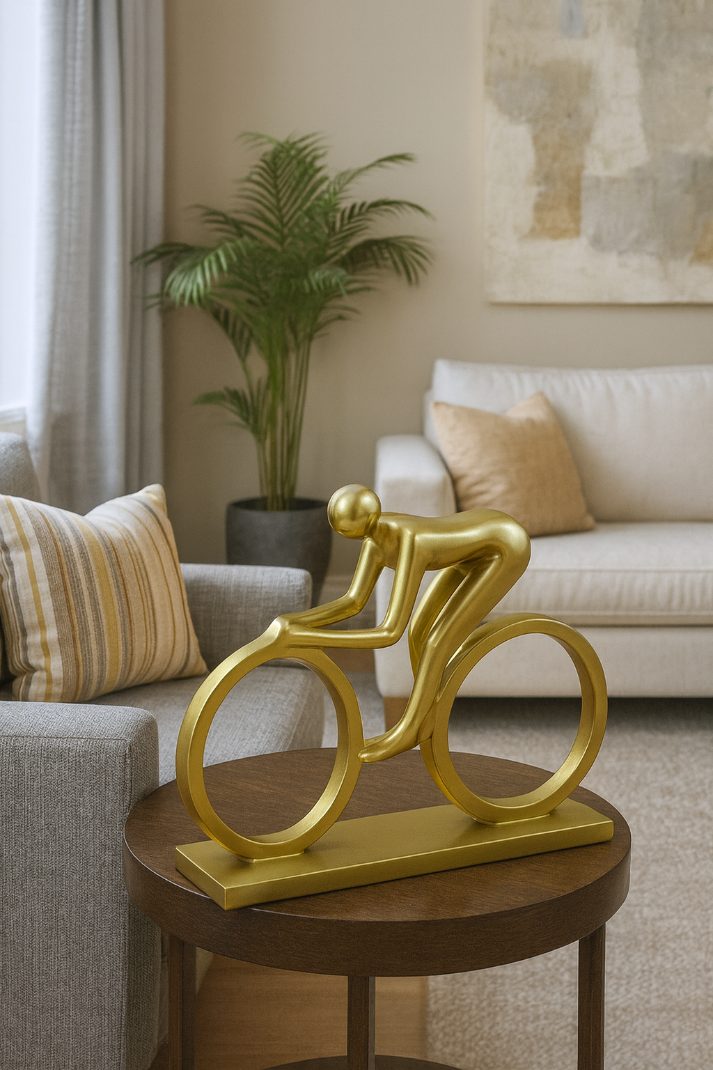 Cyclist Sculpture – Modern Abstract Sports Decor