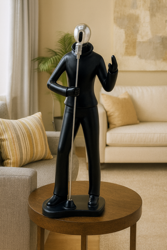 Singer Figurine Sculpture – Modern Musician Home Decor