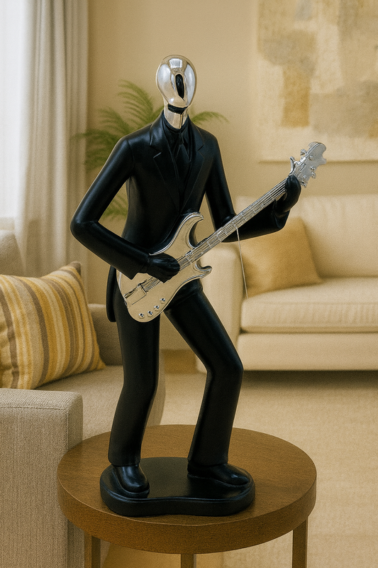 Guitar Player Figurine – Modern Musician Sculpture for Home & Office Decor