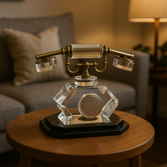 Vintage Crystal Telephone Decorative Showpiece – Luxury Retro Home Decor