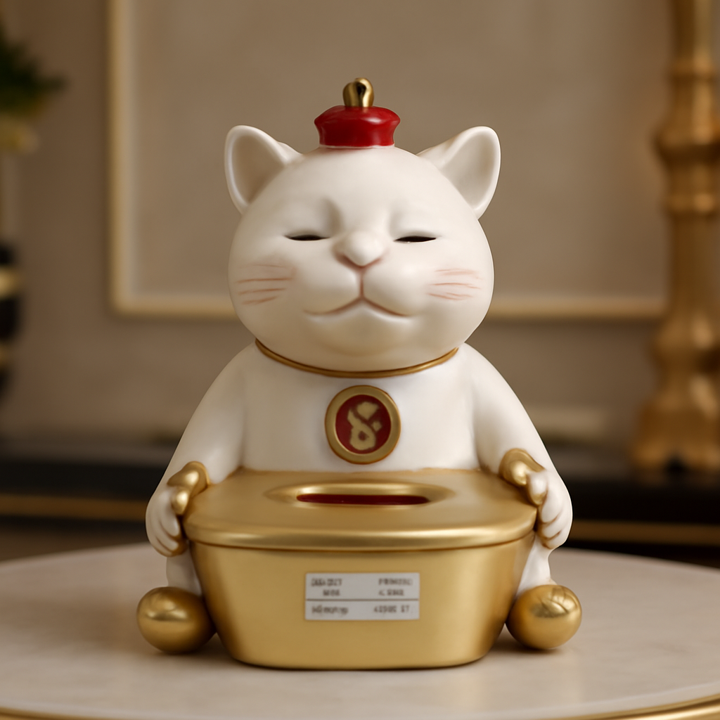 Auspicious Lucky Cat Maneki-neko Tissue Box Cover