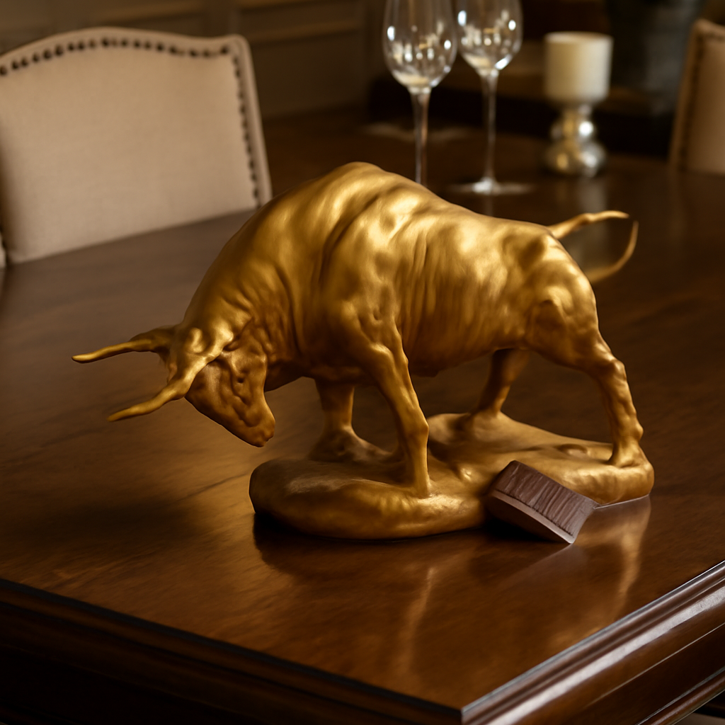 Powerful Golden Bull Statue