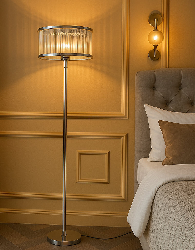 Luxurious Black Feather Tripod Floor Lamp - Modern Glamour & Ambient Lighting