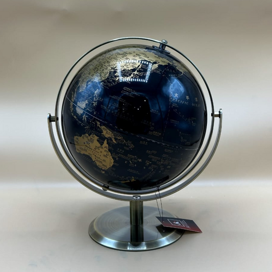 Sophisticated Black & Gold World Globe - Modern Desk Decor & Educational Statement Piece