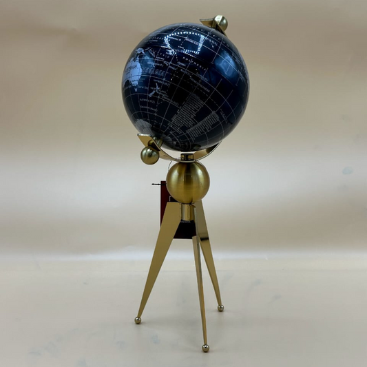 Chic Black & Gold Tripod World Globe - Modern Desk & Office Decor Statement Piece