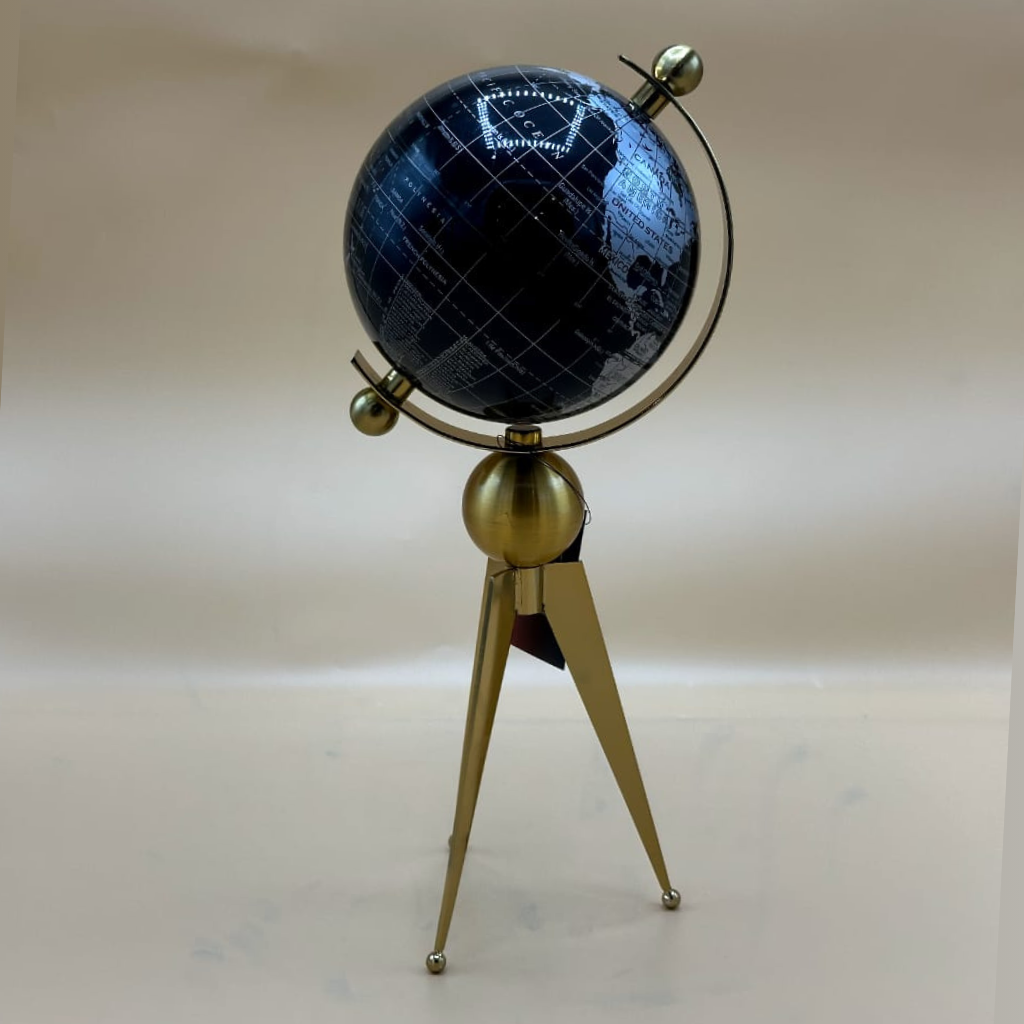 Chic Black & Gold Tripod World Globe - Modern Desk & Office Decor Statement Piece